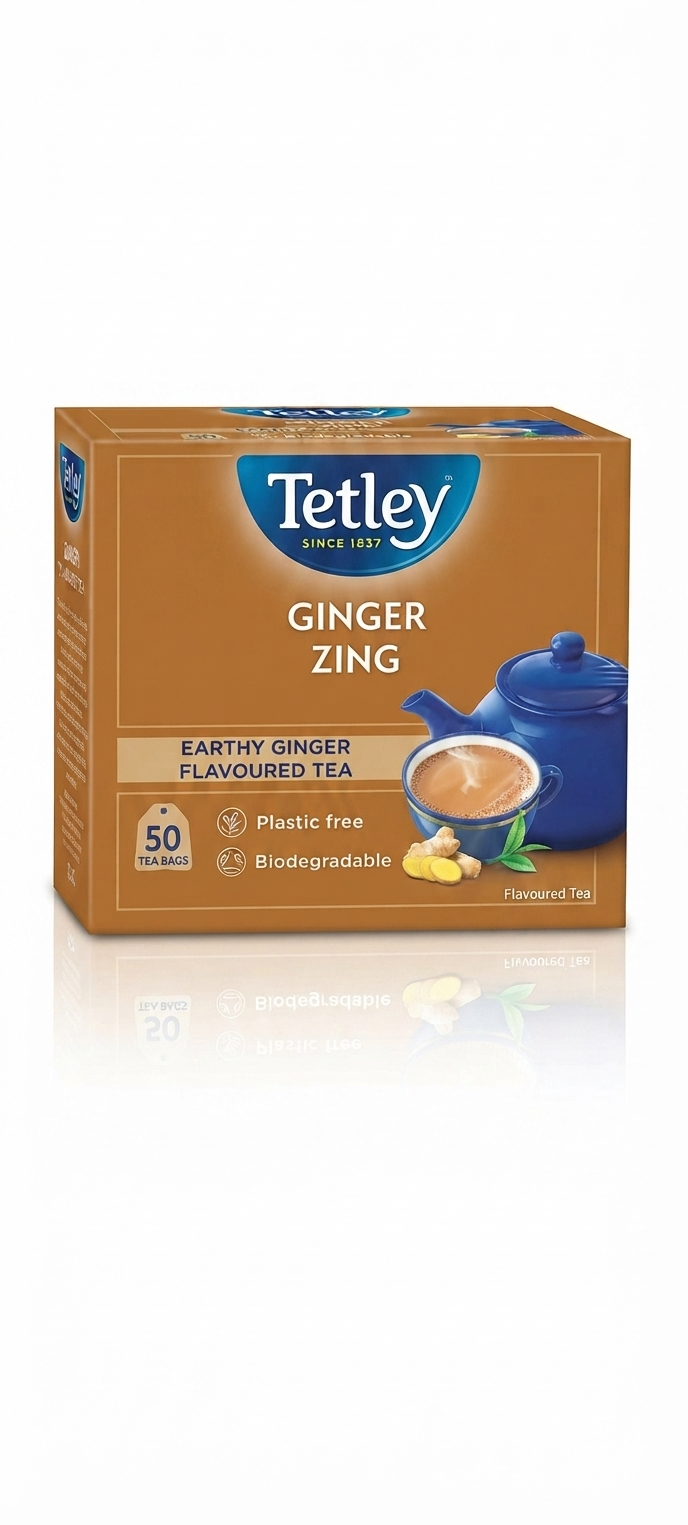 Tetley earthy ginger flavoured tea