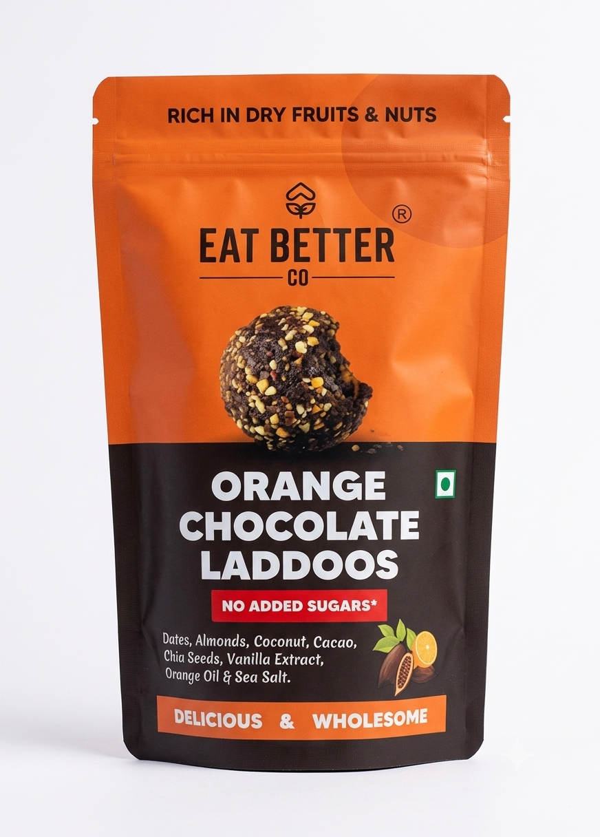 Eat better orange chocolate laddoos